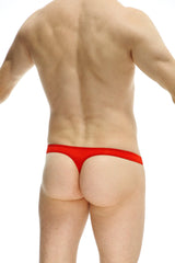 Red thong dome plum red made of stretchy fabric showing the front of the product