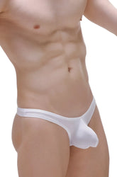 White men’s thong dome plum white with smooth form-fitting design and subtle seam detail visible from the back side