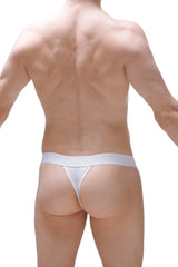 White thong underwear thong mano white with smooth form-fitting design shown from the back side