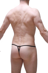 Black thong migny durtol with central cutout design made of soft fabric for comfortable everyday wear