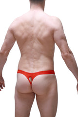 PetitQ String Ouvert Entrejambe Rouge Prune