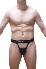 Black petitq thong pinces black with sheer mesh front and lace trim showcasing delicate feminine design