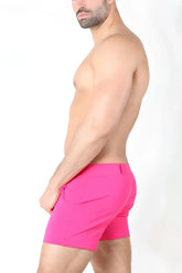 Bright pink Timoteo Santa Monica shorts TMS150 size M with sleek modern swim trunk design