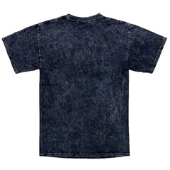 Dark blue distressed cotton t-shirt with a faded textured appearance from the TLC tee shirt collection