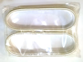 Two oval silver-toned metal trays with decorative beaded edges from tnc wedding band pair silver spring metal armbands