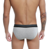 Gray heathered u-station adam brief with solid black waistband for comfortable everyday wear