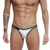 White and black thong bikini with sleek minimalist design from U-Station Calypso Bikini White U0012-100 collection