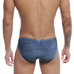 Blue shimmering textured swim trunks made from denim fabric for u-station bikini u0022-462 product collection