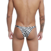 Black and white zebra-striped swim trunks u-station dream bikini u0002-111 for stylish beachwear