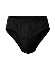 Black men’s briefs undergear contour basic brief with elastic waistband and smooth seamless design front view