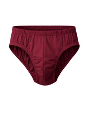 Undergear contour basic brief maroon men’s briefs with elastic waistband and smooth stretchy fabric front view