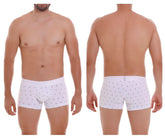 White boxer briefs unico 22110100101 naviero trunks color 29-white with small black anchor pattern