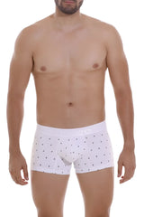 White men’s briefs unico 22110100101 naviero trunks color 29 white with subtle small black anchor pattern