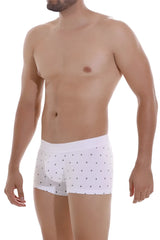 White men’s briefs unico 22110100101 naviero trunks color 29 white with small black anchor pattern