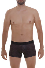 Black unico 22110100103 astros trunks boxer briefs with tiny white dots and matching black elastic waistband