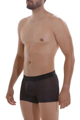 Black unico 22110100103 astros trunks boxer briefs with a subtle white dot pattern and solid black waistband