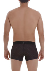 Black Unico 22110100103 Astros trunks with a subtle white dot pattern and matching black elastic waistband