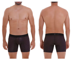 Unico 22110100203 Astros black boxer briefs with subtle light dot pattern and solid black waistband for comfortable wear
