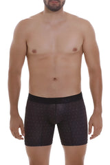 Black unico 22110100203 astros boxer briefs with subtle white dot pattern and black waistband with 3d logo
