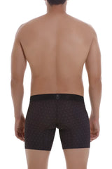 Unico 22110100203 Astros black boxer briefs with subtle white dot pattern and matching elastic waistband