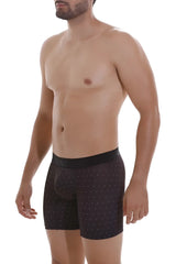 Unico 22110100203 Astros boxer briefs in black with a subtle white dot pattern and matching elastic waistband