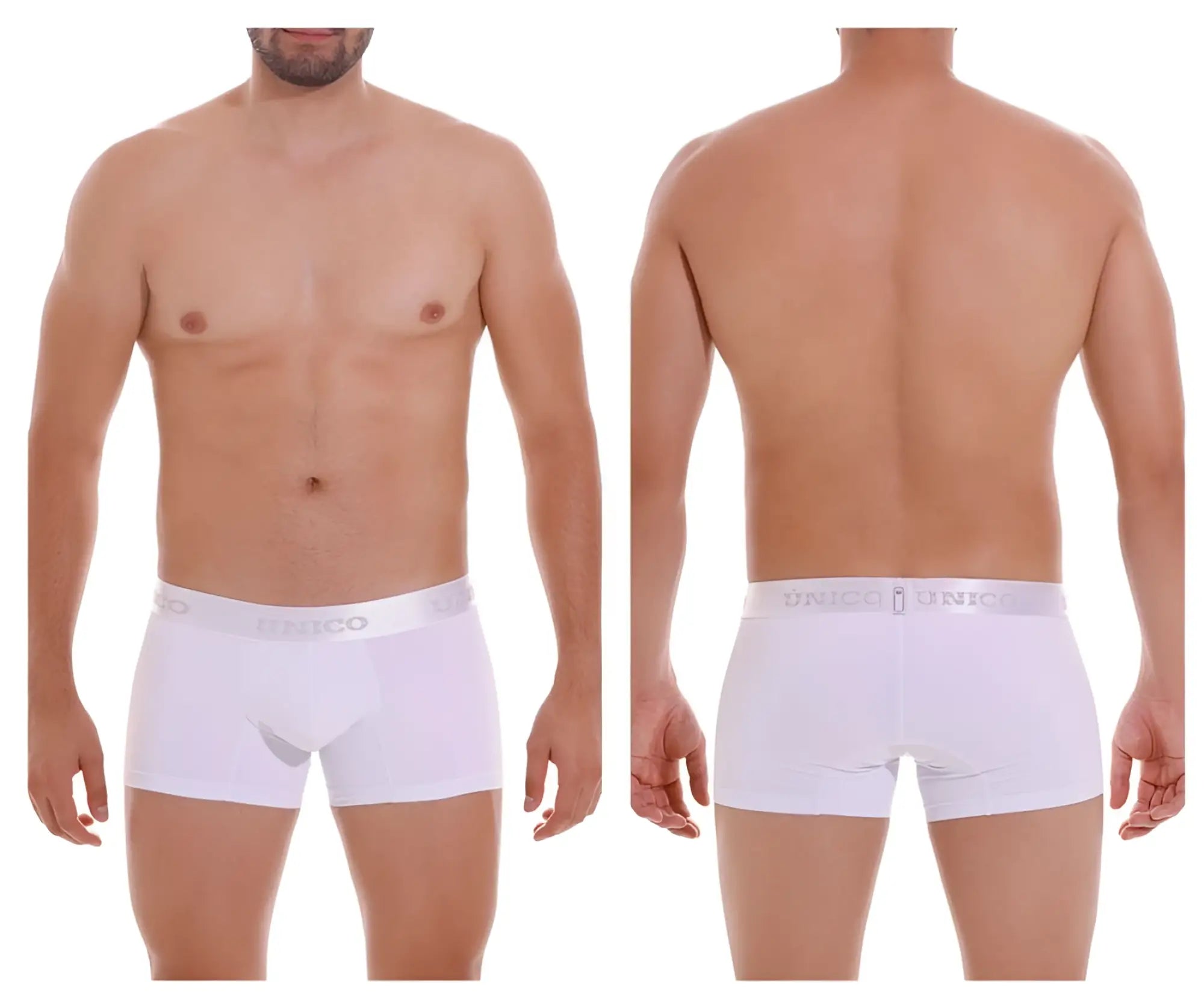 White unico 22120100101 cristalino a22 seamless boxer briefs with elastic waistband in smooth fabric