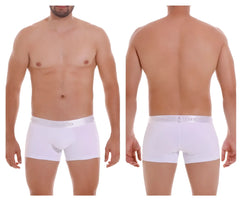 White unico 22120100101 cristalino a22 seamless boxer briefs with elastic waistband in smooth fabric