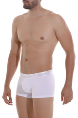 White men’s boxer briefs unico 22120100101 cristalino a22 trunks with subtle brico elastic waistband in white