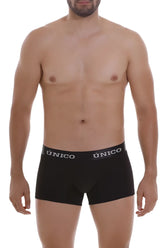 Black unico boxer briefs with a contrasting white logo waistband in inteso 22120100103 trunks color 99-black