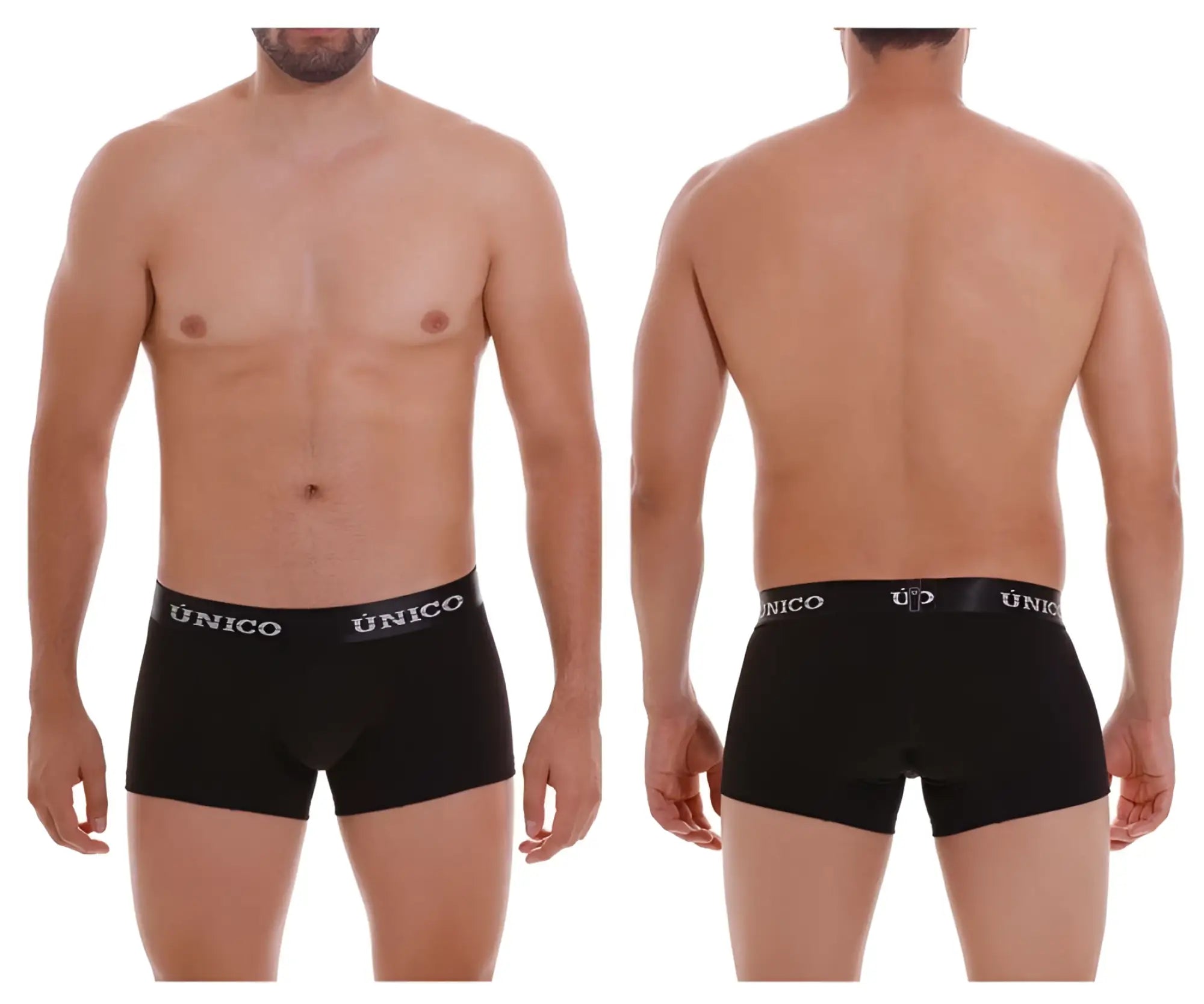 Black unico 22120100103 intenso a22 men’s briefs with white logo band in comfortable stretch fabric