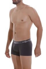 Black unico boxer briefs with gray waistband and white brand name designed for comfort in dark gray trunks color 96