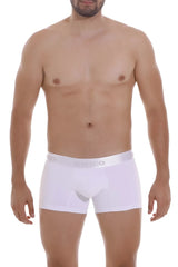 White unico 22120100105 cristalino m22 boxer briefs with subtle elastic waistband and gray brand name lettering