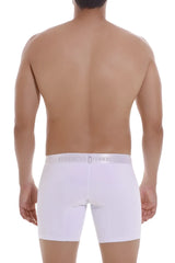 White unico 22120100201 cristalino a22 boxer briefs with gray elastic waistband and silver unico logo lettering