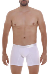 White unico 22120100201 cristalino A22 boxer briefs with subtle gray logo on waistband for comfortable everyday wear