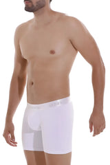 Unico cristlino a22 white boxer briefs featuring a subtle gray logo band at the waist for comfortable daily wear
