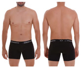 Black unico 22120100203 intenso a22 boxer briefs with white logo band in black color for comfortable wear