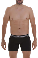 Black unico 22120100214 nebuloso m22 boxer briefs with gray elastic waistband and white brand lettering