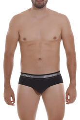 Black unico 22120201114 nebuloso M22 briefs with gray elastic waistband and white brand name lettering
