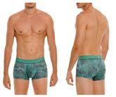 Unico 24080100105 cairel trunks mens teal and gray patterned boxer briefs with textured waistband