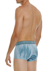 Men’s unico 24080100112 hilada trunks blue and white abstract patterned boxer briefs with textured davino waistband