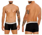 Unico 24100100126 tamiz trunks black mesh boxer briefs with white and gray elastic waistband front view