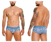 Blue unico ostion briefs with a textured weave pattern and branded waistband in color 46 blue