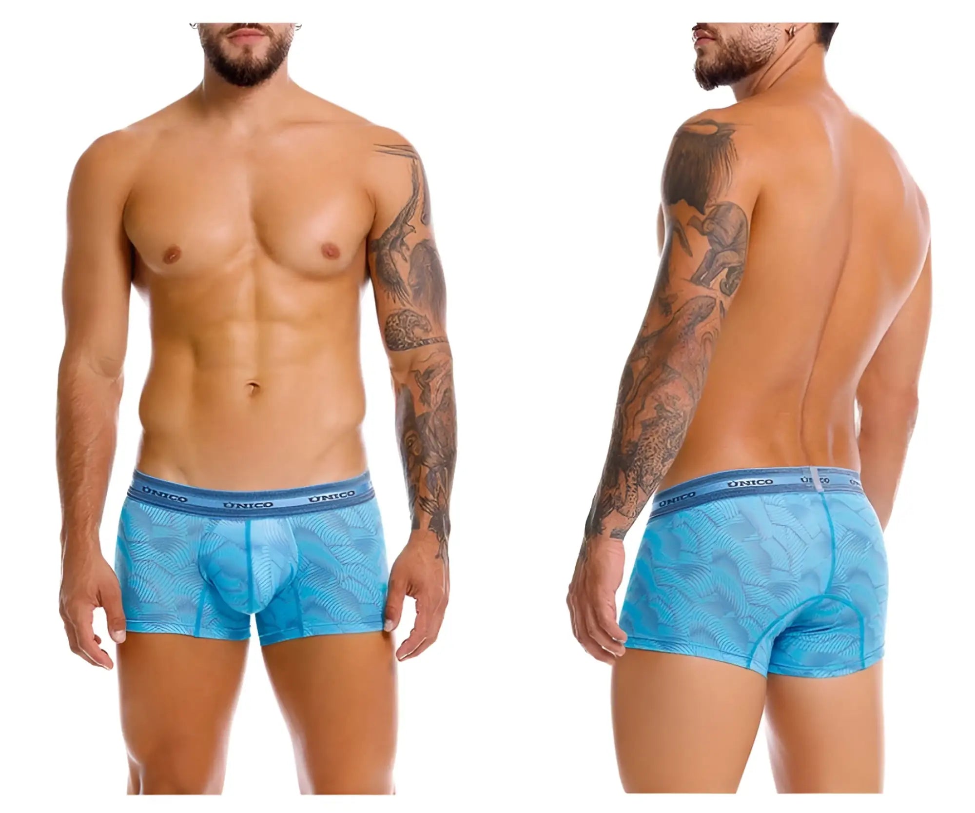 Blue patterned unico 25040100101 Estraza trunks men’s boxer briefs designed for comfort and style in color 46-blue