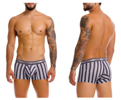 Black and white zigzag patterned unico 25040100118 tricotosa trunks briefs made of tricot fabric