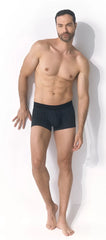 Unico 25050100104 zelmur trunks black men’s boxer briefs with subtle textured pattern shown from the back