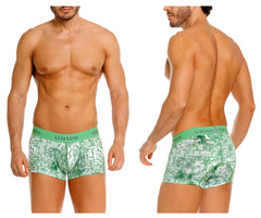 Unico 26020100102 piramide trunks green boxer briefs with geometric pattern and elastic waistband