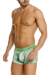 Unico 26020100102 Piramide trunks green boxer briefs with geometric pattern and soft breathable fabric