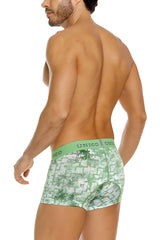 Green and white patterned unico 26020100102 piramide men’s boxer briefs with textured camouflage design