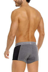 Gray and black mesh-trimmed Unico 26020100121 Brio trunks with branded elastic waistband boxer briefs