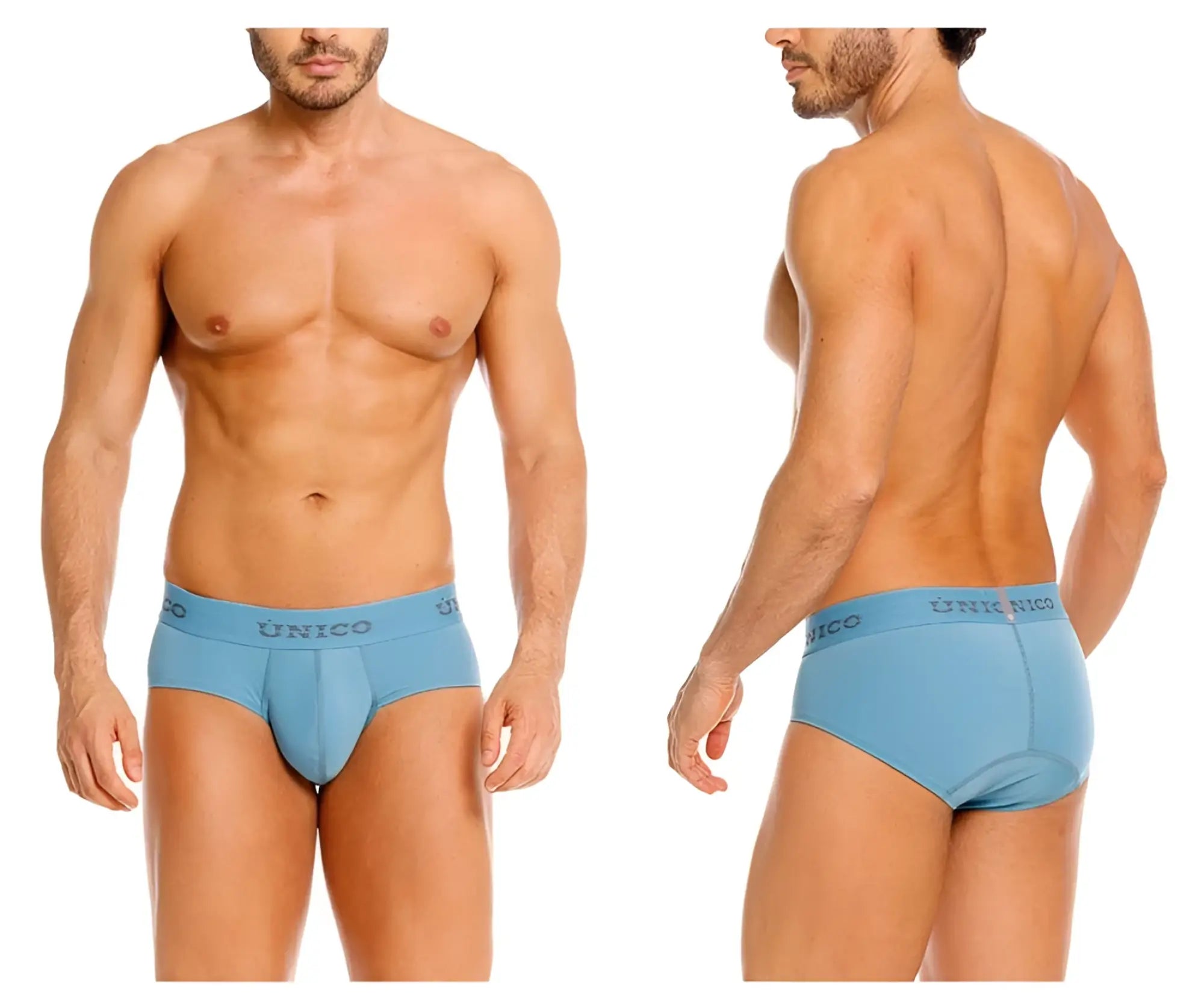 Light blue unico ventisca briefs with smooth form-fitting design for comfortable everyday wear